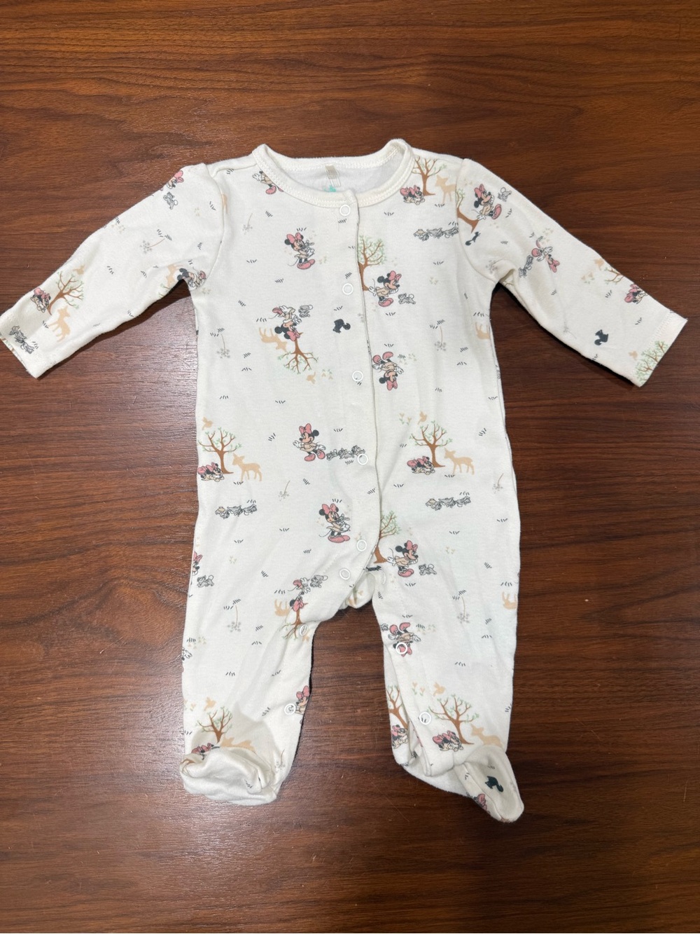 Disney Cream Minnie Mouse Footed One-Piece